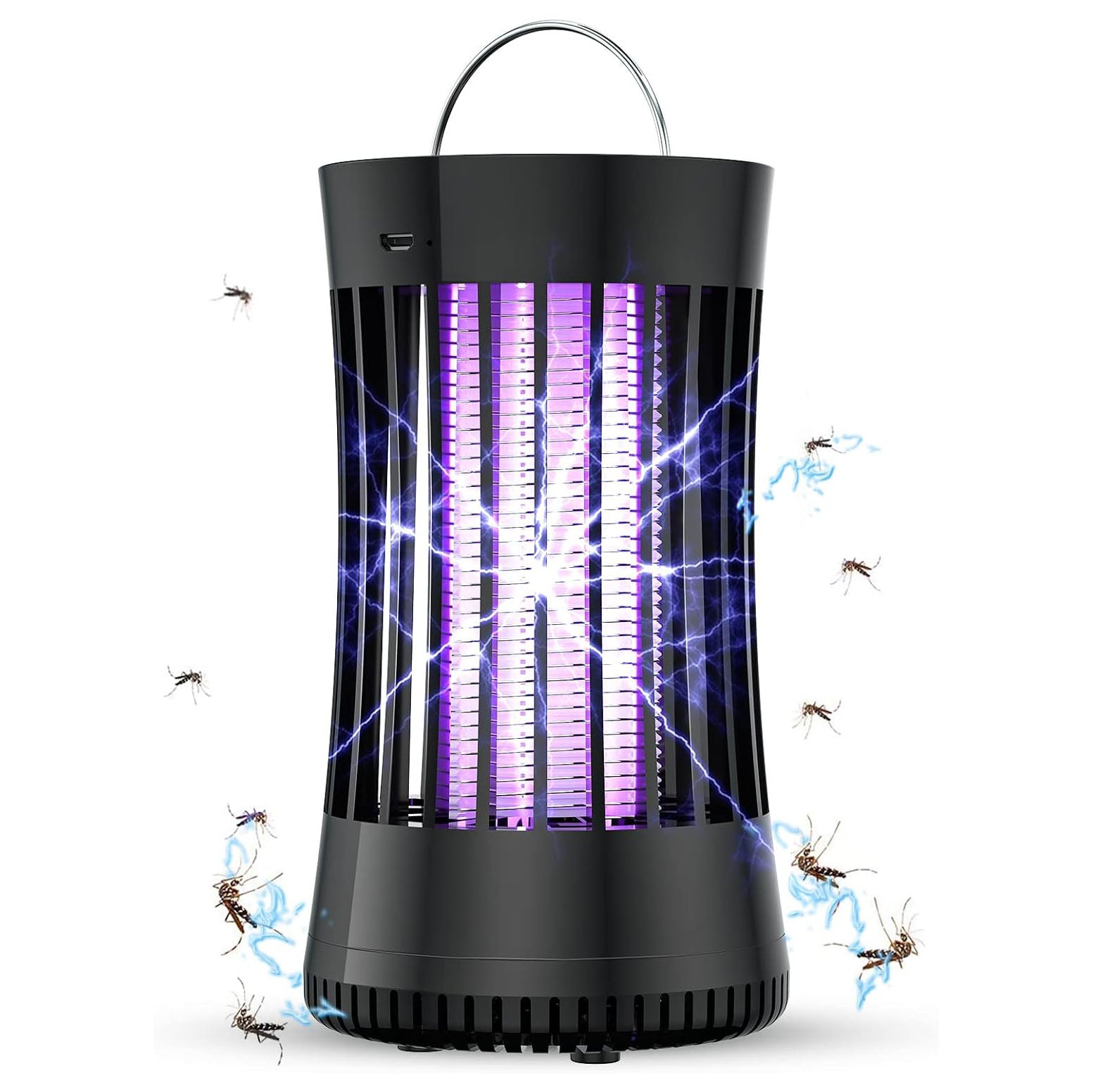 AICase Portable USB Electronic Rechargeable Mosquito Killer Lamp/Bug Zapper for Summer Trip,Outdoor Camping, Patio, Home and Garden, Trap Indoor, Moth Trap/Bug Killer/Mosquito Killer Light(Black)