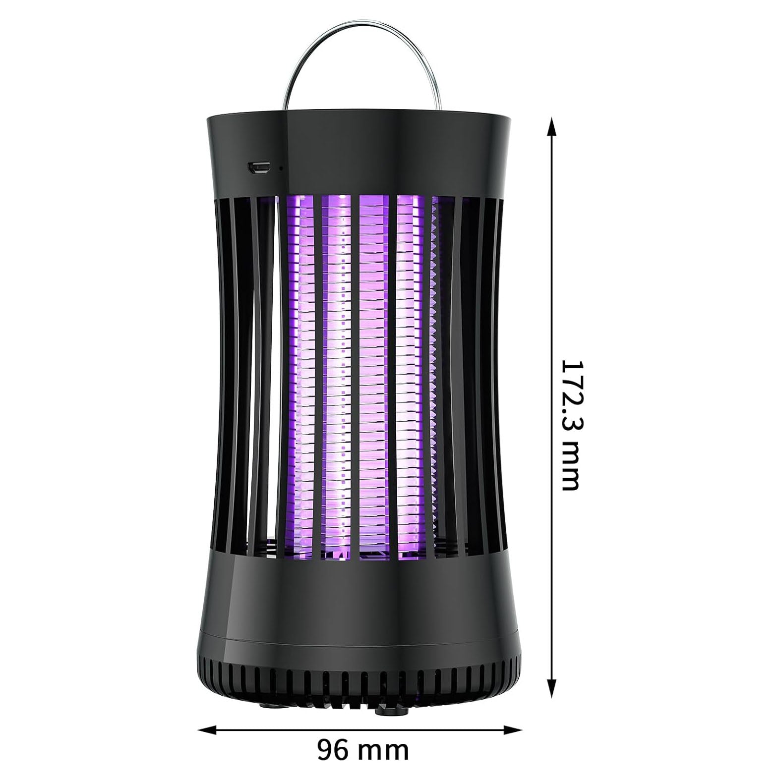 AICase Portable USB Electronic Rechargeable Mosquito Killer Lamp/Bug Zapper for Summer Trip,Outdoor Camping, Patio, Home and Garden, Trap Indoor, Moth Trap/Bug Killer/Mosquito Killer Light(Black)