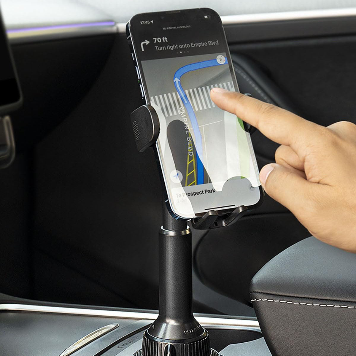 APPS2Car Universal Car Cup Phone Holder | Quick Extension Long Arm | 360° Swivel | Adjustable for All Smartphones | Stable & No Shake Design