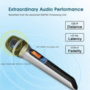 Alvoxcon Wireless Microphone System, UHF Dynamic Handheld mic compatible for Computer, Karaoke,On Stage,Live Events(1/4 inch plug mini receiver)