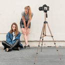 Amazon Basics Lightweight 41-134cm Tripod with Mobile Holder & Carry Bag | for All Camera/Go pro/Smartphones| Brown