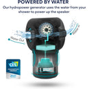 Ampere Shower Power Pro - Hydropower Bluetooth Shower Speaker, Waterproof Detachable Portable, Rechargeable Mini Speaker with LED Lights (Chrome)