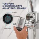 Ampere Shower Power Pro - Hydropower Bluetooth Shower Speaker, Waterproof Detachable Portable, Rechargeable Mini Speaker with LED Lights (Chrome)