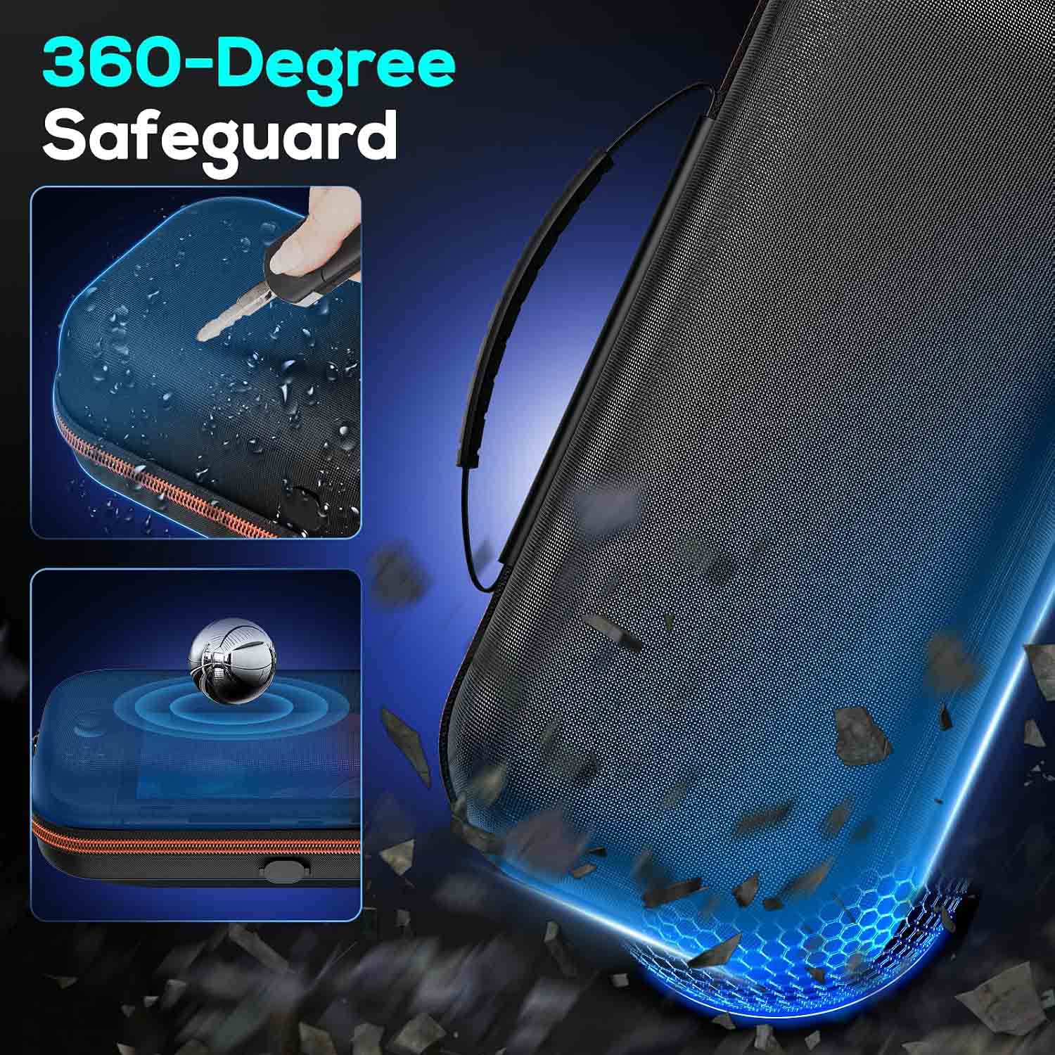 Auarte [Charge inside Carrying Case for Switch 2/OLED/Switch 1-Carbon Black