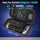 Auarte [Charge inside Carrying Case for Switch 2/OLED/Switch 1-Carbon Black