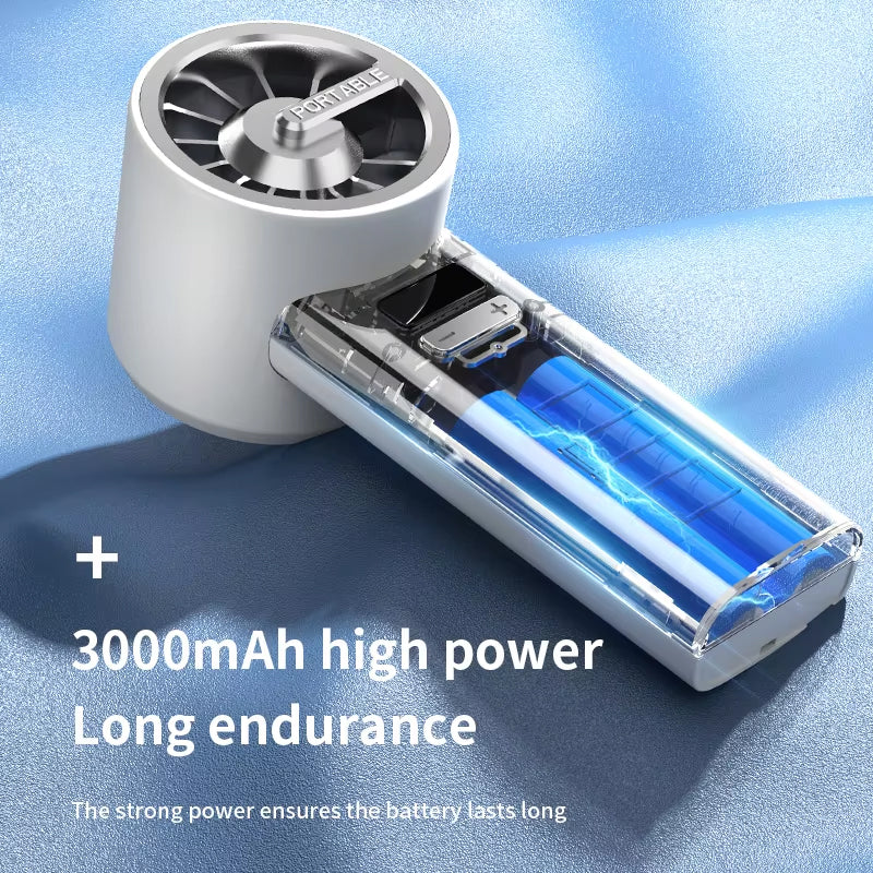 BOLUNDI Mini Air Conditioner Fan Rechargeable Portable Cooling Fan, USB High Speed Handheld Fan, 100 Speed Display, Portable AC Cooler Fan for Room Office Travel Outdoor LK-88