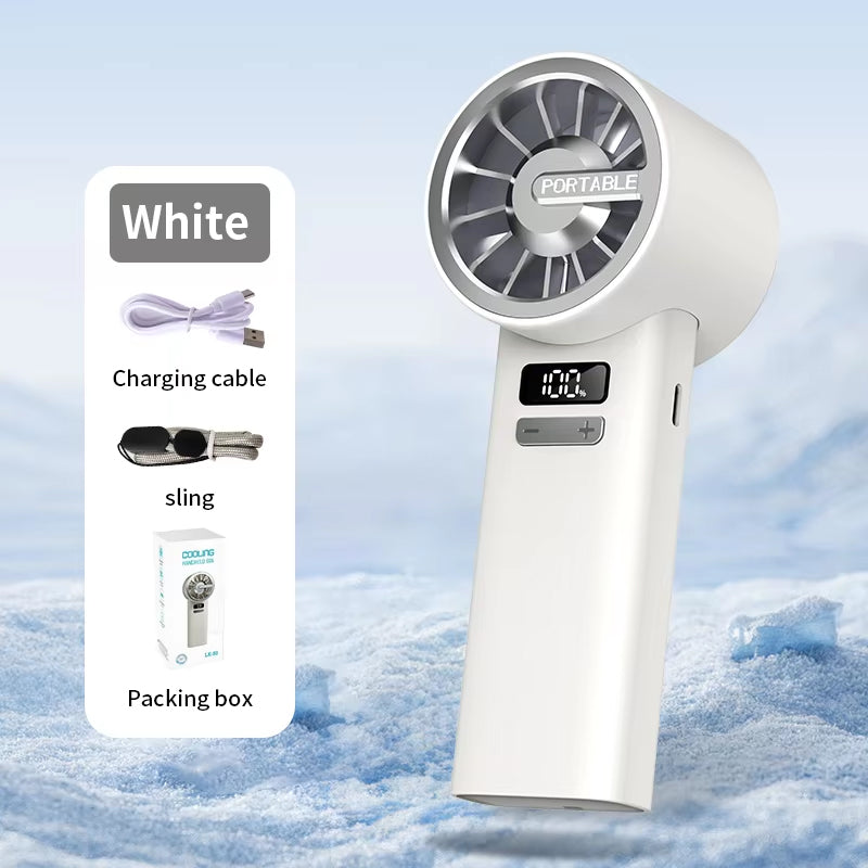 BOLUNDI Mini Air Conditioner Fan Rechargeable Portable Cooling Fan, USB High Speed Handheld Fan, 100 Speed Display, Portable AC Cooler Fan for Room Office Travel Outdoor LK-88
