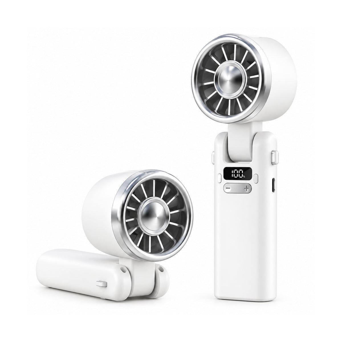 BOLUNDI Mini Air Conditioner Fan Rechargeable Portable Foldable Cooling Fan, USB High Speed Handheld Fan, 100 Speed Display, Portable AC Cooler Fan for Room Office Travel Outdoor LK-99