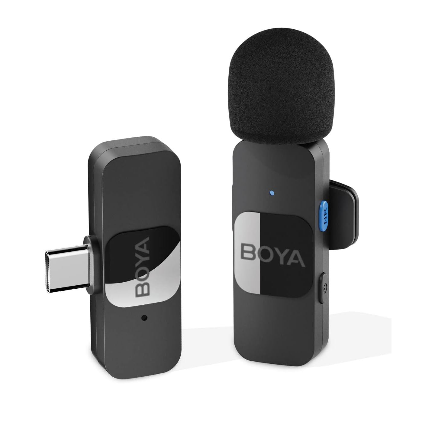 BOYA BY-V10 USB-C Wireless Microphone, Mini Lapel Mic with Noise Cancelling Compatible with Android/Type-C Smartphone Laptop for YouTube Podcast Facebook Vlogging Recording
