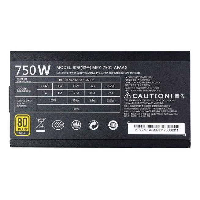Cooler Master MWE GOLD 750W - V2 Full Modular 80 Plus Gold Power Supply