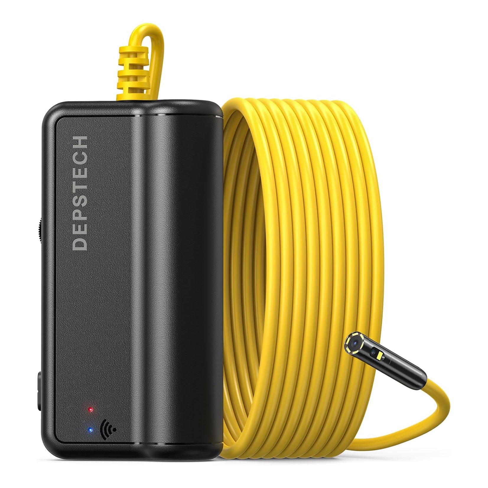 DEPSTECH Dual Lens Wireless Endoscope, 1080P Scope Camera with 7 LED Lights, 0.31In Lens Video HD Inspection Camera, Zoom Waterproof Borescope Semi-Rigid Cable for Android & iOS Phone or Tablet-16.5FT