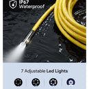 DEPSTECH Dual Lens Wireless Endoscope, 1080P Scope Camera with 7 LED Lights, 0.31In Lens Video HD Inspection Camera, Zoom Waterproof Borescope Semi-Rigid Cable for Android & iOS Phone or Tablet-16.5FT