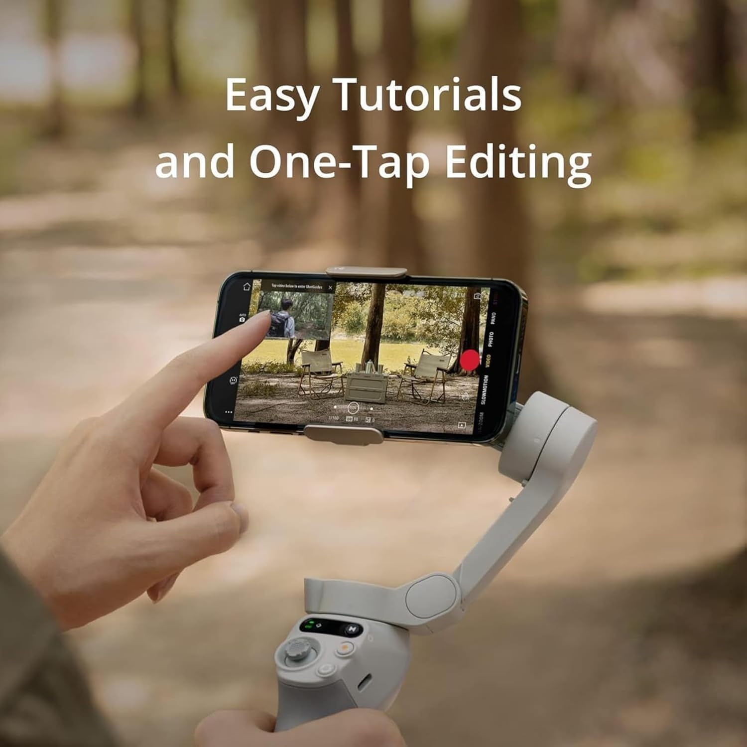 DJI Osmo Mobile SE, 3-Axis Phone Gimbal for Phone, Built-in Tripod, Selfie Stick, Gimbal Stabilizer for Smartphones, Active Track 6.0, Vlogging Stabilizer for Youtube, TikTok, Travel