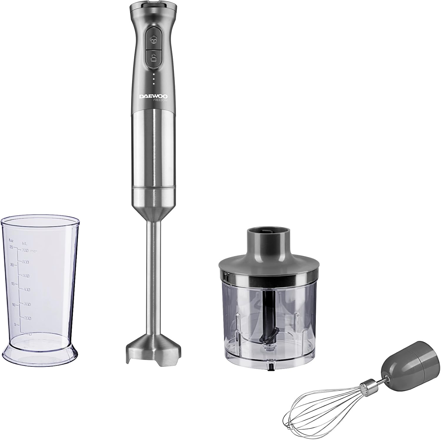 Daewoo 200W Cordless Pro 3-in-1 Hand Blender Set with Wahisk, Chopper & Jug