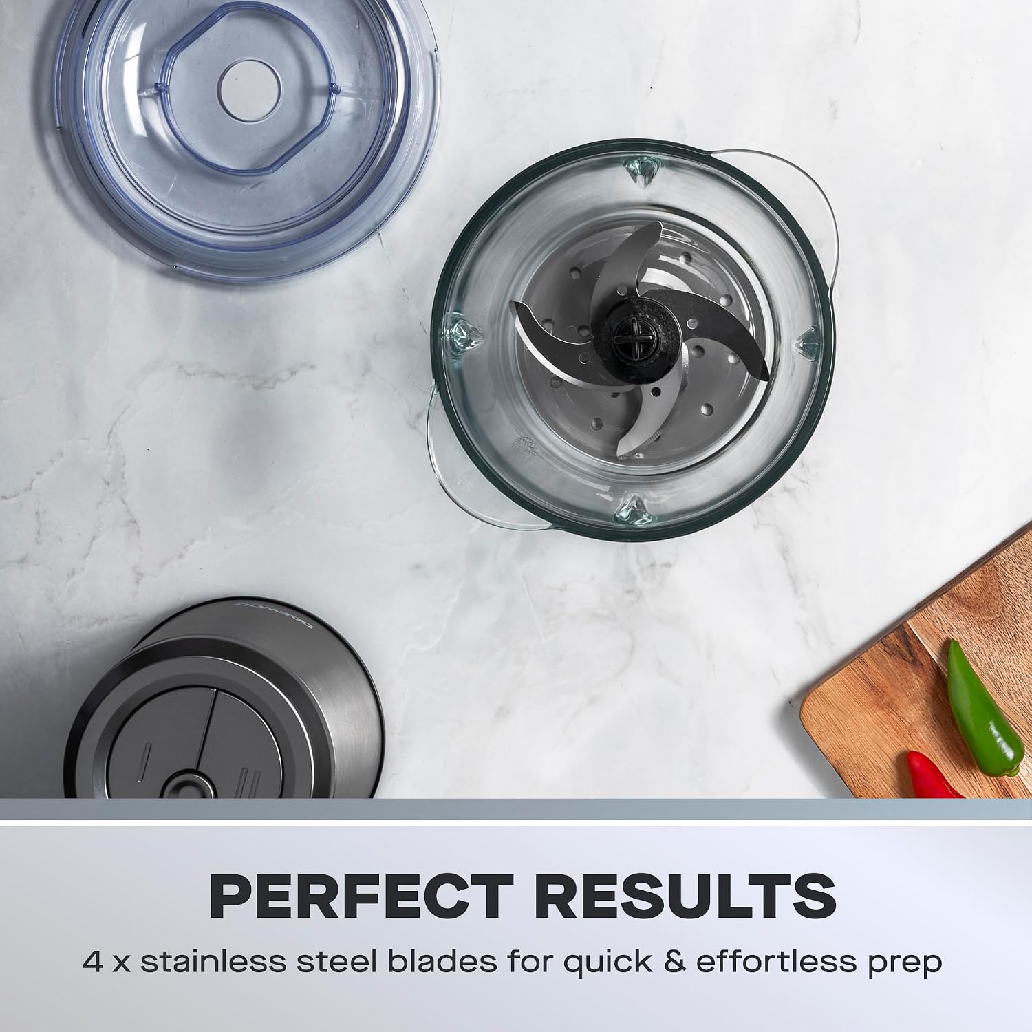 Daewoo 200W Cordless Pro Chopper with 1L Glass Bowl