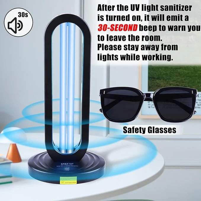 Dailytop 38W UVC Sanitizer — Hospital-Grade Home & Office Disinfection Lamp, Kills Bed Bugs, Mites & Germs, 3-Speed Timer & Remote Control
