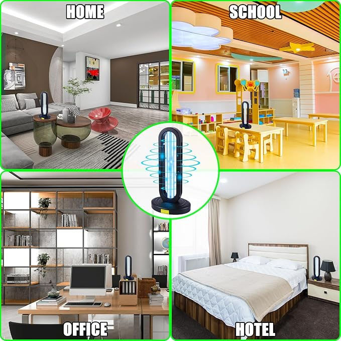 Dailytop 38W UVC Sanitizer — Hospital-Grade Home & Office Disinfection Lamp, Kills Bed Bugs, Mites & Germs, 3-Speed Timer & Remote Control