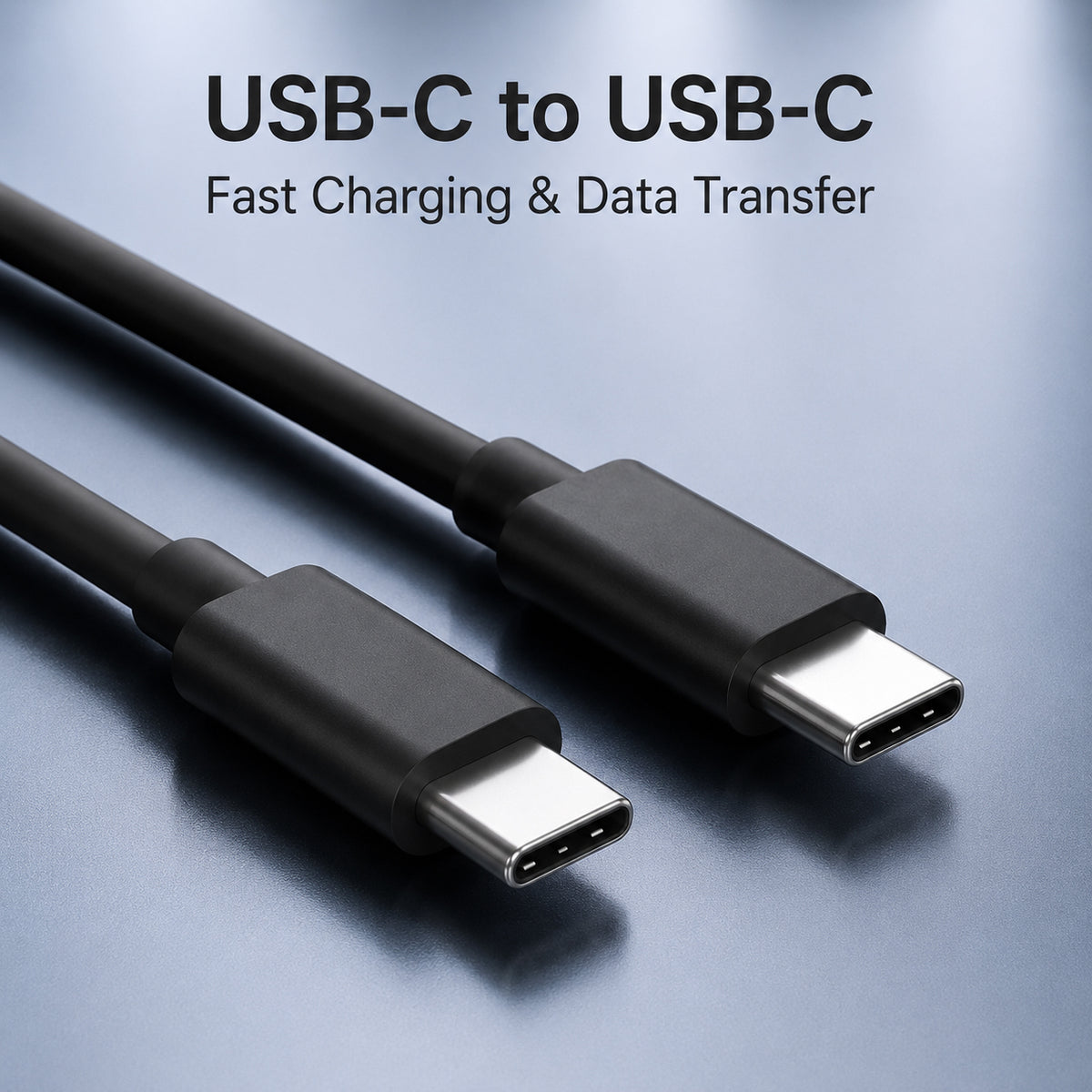 Dbasne High Speed USB C to C PD Fast Charging & Data Transfer Cable for Power Bank (1ft)