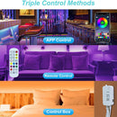Enteenly LED Strip Lights, Bluetooth Music Sync RGB Colour Changing LED Lights with App and Remote (32.8ft/10M)