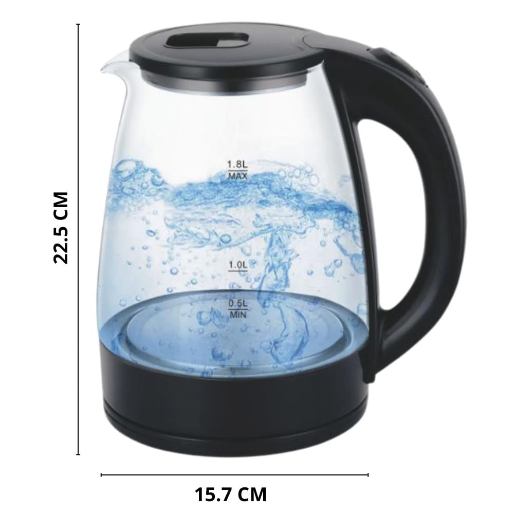 Fast Glass Electric Kettle with Auto Shut-Off 360° Rotating Base 2L 1500w