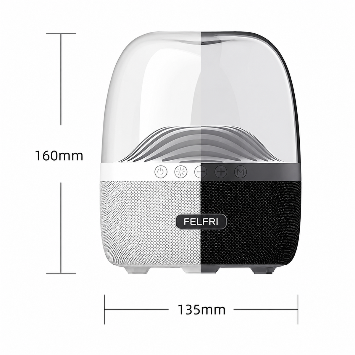 Felfri Portable Bluetooth speaker Three Color LED Auto changing TWS stereo pairing night light
