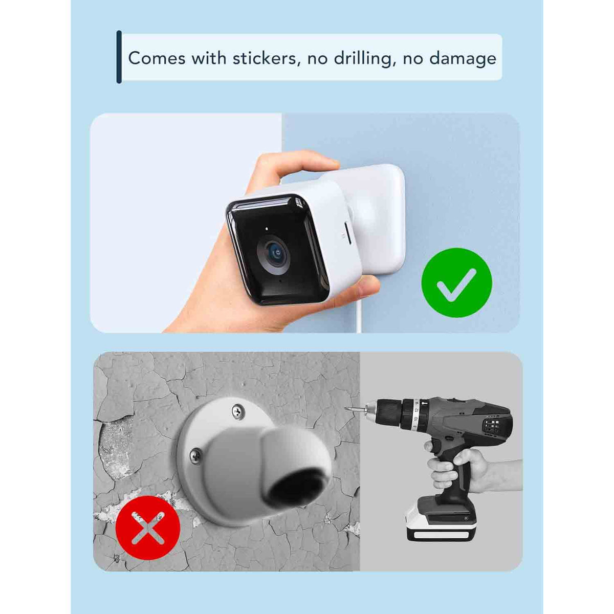 GNCC 2K Indoor Security Camera Wi-Fi Cameras Motion/Sound Detection Night Vision 2-Way Audio 2 Packs