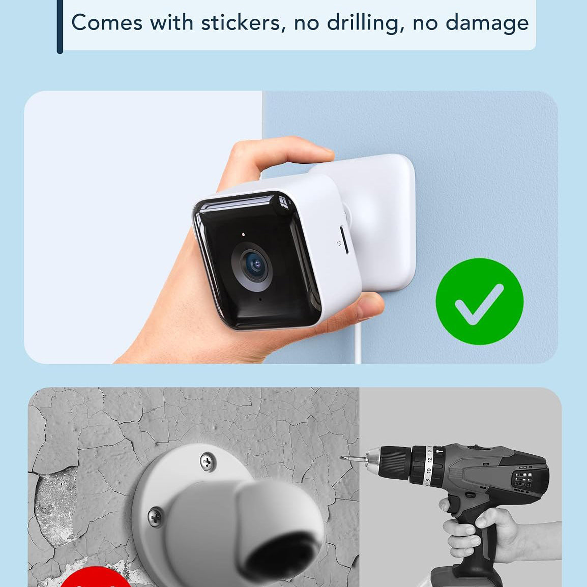 GNCC Indoor Camera 1080P Security Camera, CCTV Camera, Home Security, Home Security Camera, Motion/Sound Detection, Two-Way Audio, Night Vision, Alarm (2 Pack)