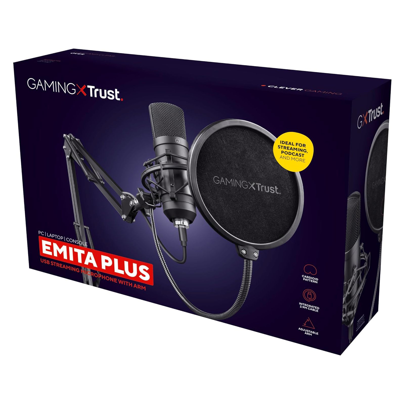 GXTrust Emita Plus Studio microphone Black