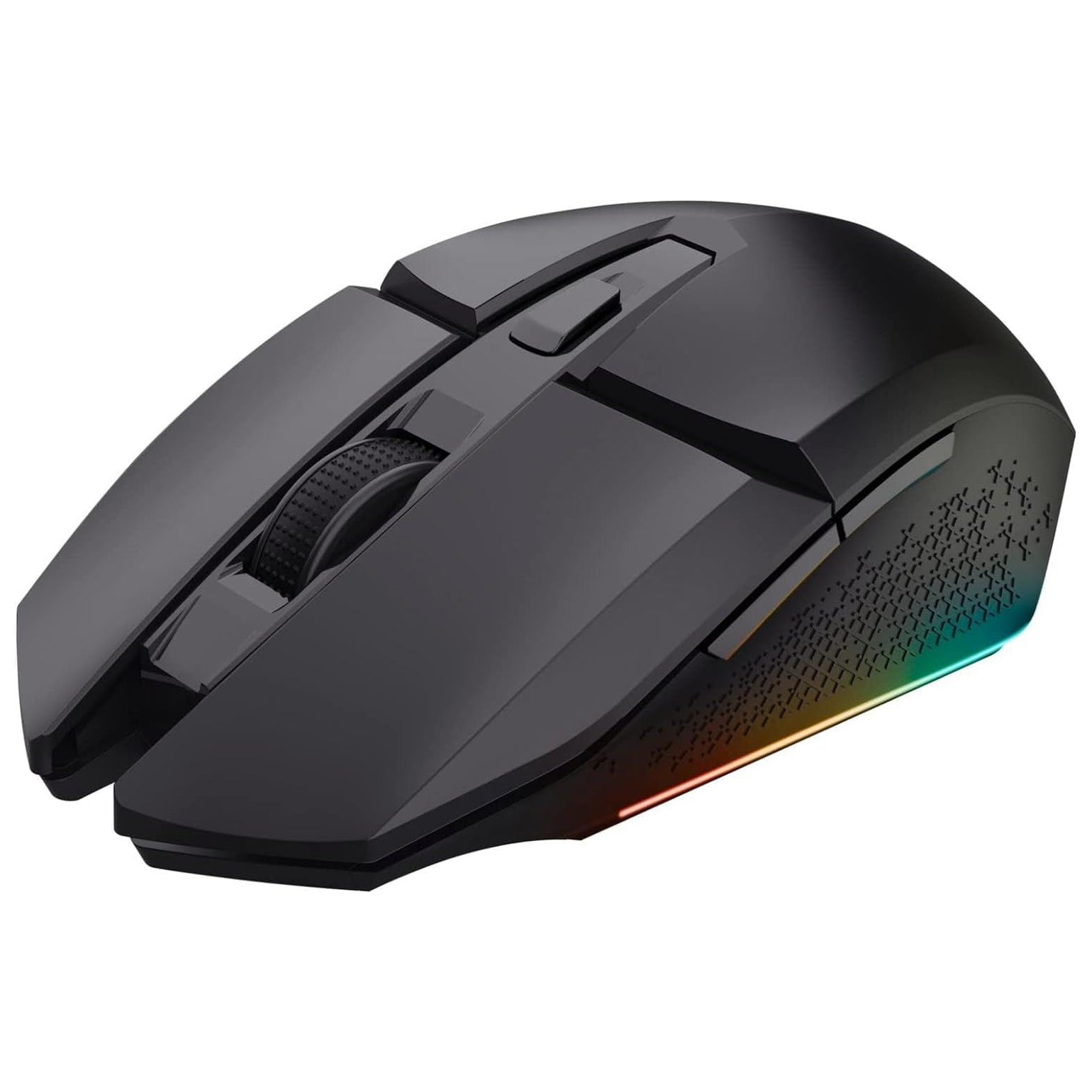GXTrust Gaming Felox Rechargeable Wireless Gaming Mouse with Mouse Pad, 80h Playtime, 800-4800 DPI, 6 Buttons, Mouse Mat 24.5 x 21cm, RGB Computer Mouse for PC, Laptop, Windows - Black