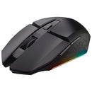 GXTrust Gaming Felox Rechargeable Wireless Gaming Mouse with Mouse Pad, 80h Playtime, 800-4800 DPI, 6 Buttons, Mouse Mat 24.5 x 21cm, RGB Computer Mouse for PC, Laptop, Windows - Black
