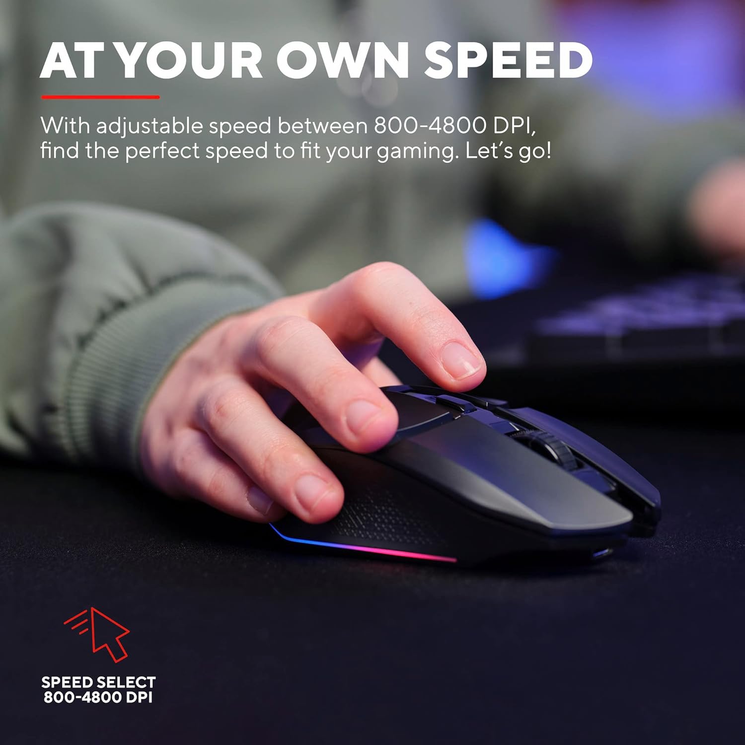 GXTrust Gaming Felox Rechargeable Wireless Gaming Mouse with Mouse Pad, 80h Playtime, 800-4800 DPI, 6 Buttons, Mouse Mat 24.5 x 21cm, RGB Computer Mouse for PC, Laptop, Windows - Black