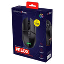 GXTrust Gaming Felox Rechargeable Wireless Gaming Mouse with Mouse Pad, 80h Playtime, 800-4800 DPI, 6 Buttons, Mouse Mat 24.5 x 21cm, RGB Computer Mouse for PC, Laptop, Windows - Black