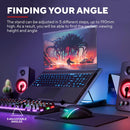 GXTrust Gaming Quno Laptop Cooling Stand - Laptops up to 17.3 inch, 5 Blue Illuminated Fans, Adjustable Angle, Computer Cooler - Black