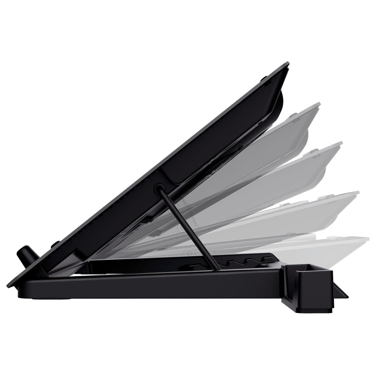 GXTrust Gaming Quno Laptop Cooling Stand - Laptops up to 17.3 inch, 5 Blue Illuminated Fans, Adjustable Angle, Computer Cooler - Black