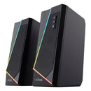 GXTrust Zoxa 2.0 PC Gaming Speakers, 12 W Peak Power, RGB Illuminated Set, USB Powered Sound System, 3.5 mm Aux, Volume Control, Stereo Computer Speakers for Desktop and Laptop - Black