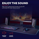 GXTrust Zoxa 2.0 PC Gaming Speakers, 12 W Peak Power, RGB Illuminated Set, USB Powered Sound System, 3.5 mm Aux, Volume Control, Stereo Computer Speakers for Desktop and Laptop - Black