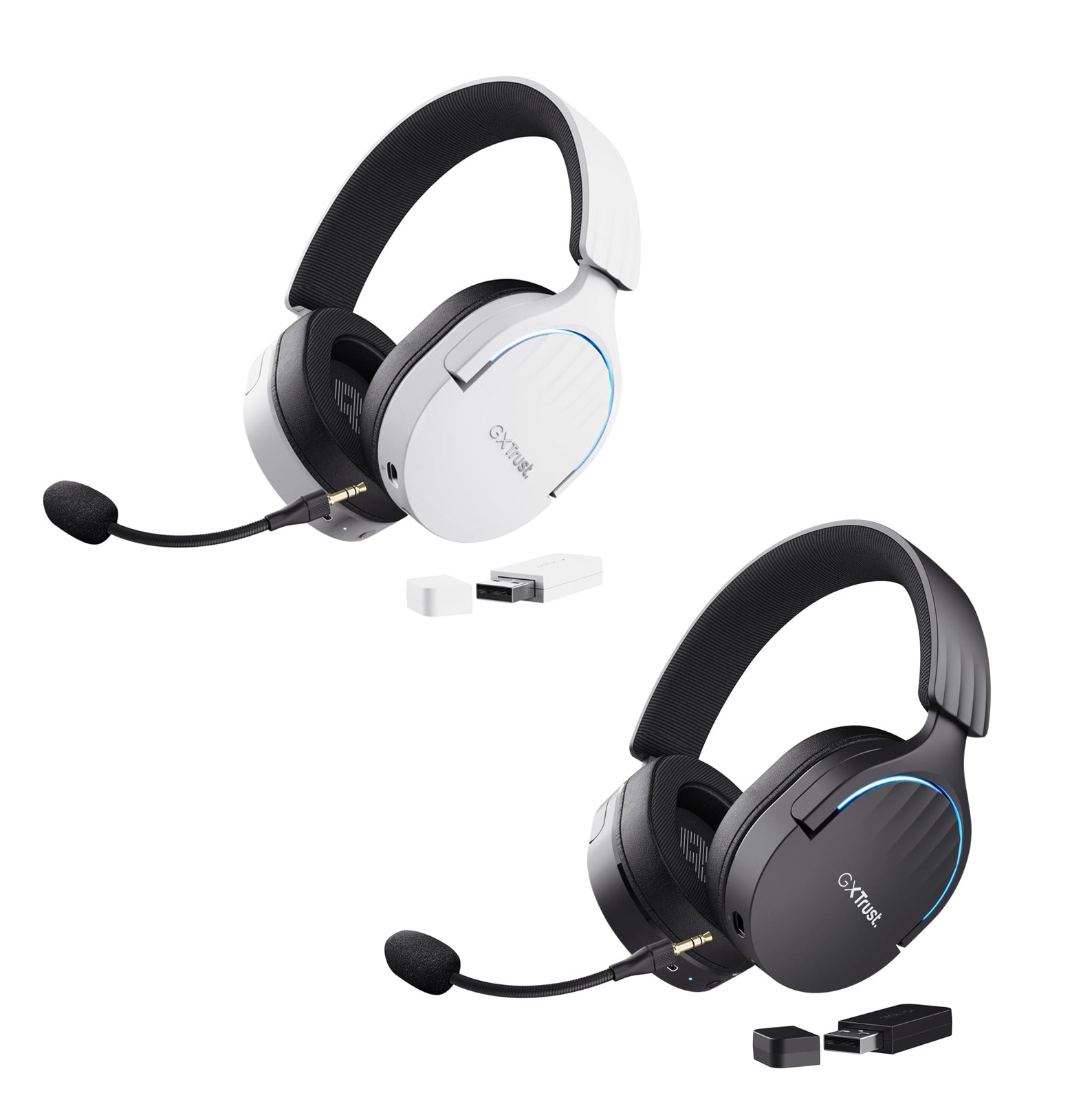 GXTrust Fayzo Wireless Bluetooth Gaming Headset + 2.4 GHz, 7.1 Surround Sound, 22 Hour Battery, 50 mm Drivers, Noise Cancelling Microphone, RGB Over-Ear PC PS5 PS4 Switch