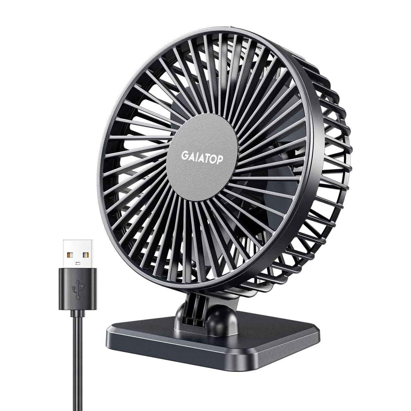 Gaiatop USB Desk Fan, Small But Powerful, Personal Portable Quiet 3 Speeds, Adjustable Mini Table Desktop fan For Home Office Car | TF30