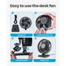 Gaiatop USB Desk Fan, Small But Powerful, Personal Portable Quiet 3 Speeds, Adjustable Mini Table Desktop fan For Home Office Car | TF30