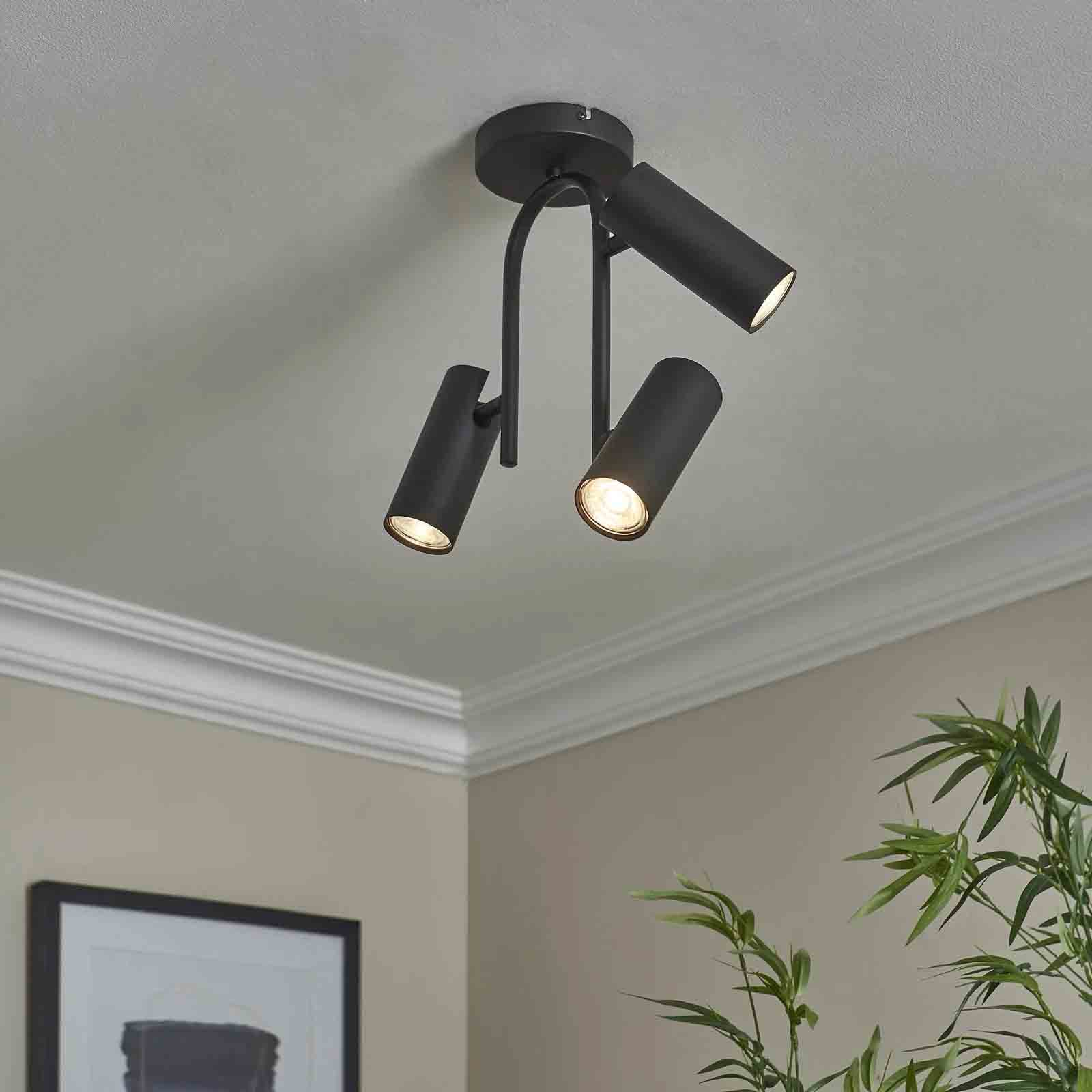HARBOUR STUDIOS MODUS 3 LIGHT SEMI FLUSH MATT BLACK FINISH
