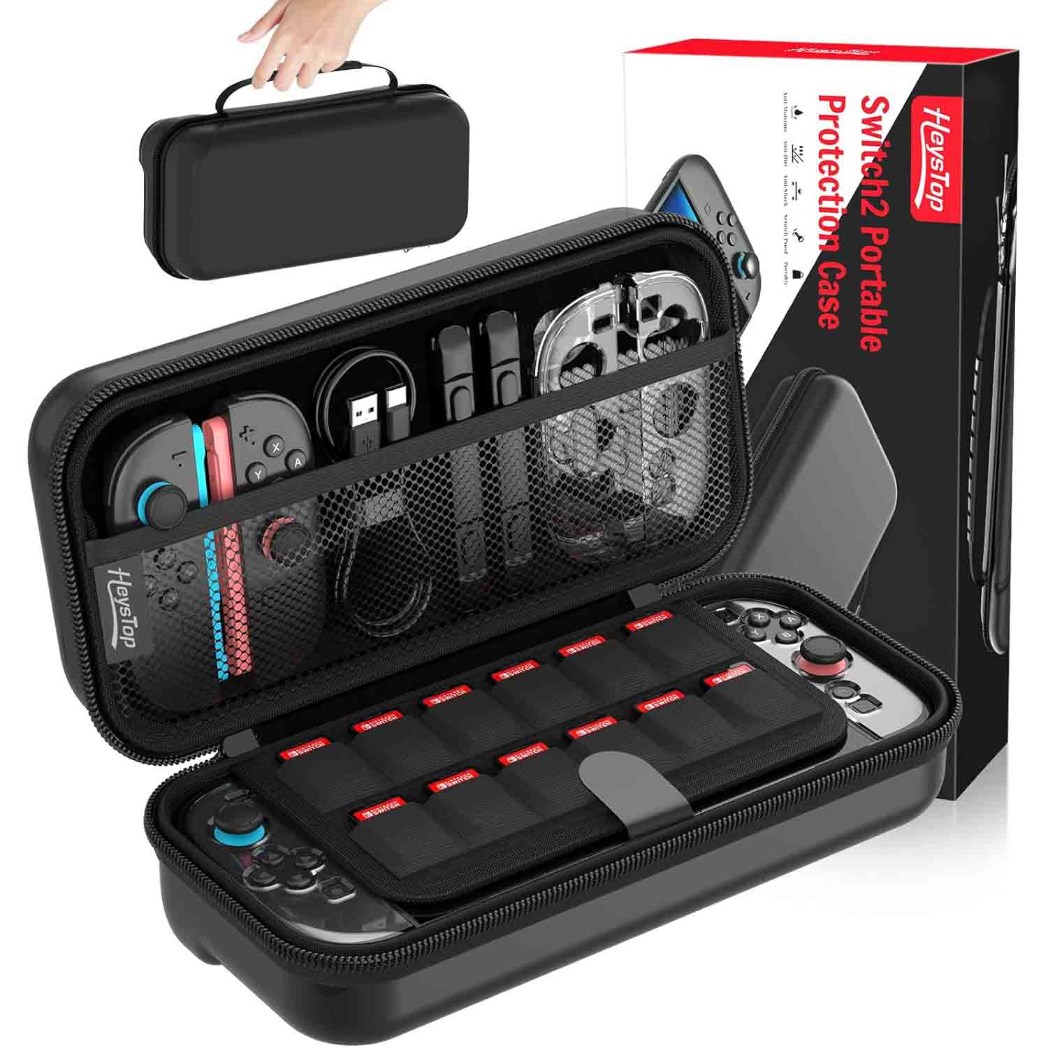 HEYSTOP Carrying Case for Nintendo Switch 2 Travel Pouch with 12 Game Slots