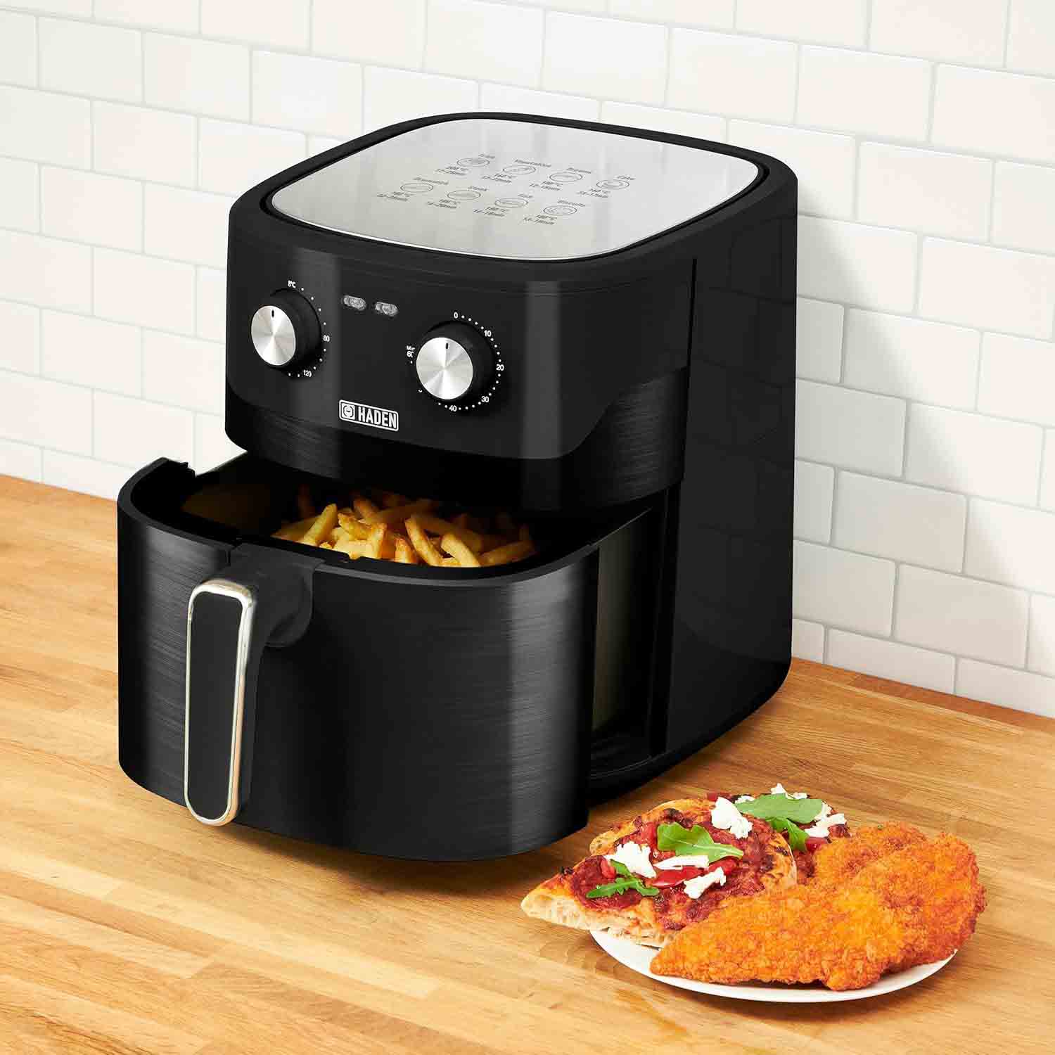 Haden 6.5L Air Fryer Large Capacity Adjustable Timer &amp; Temperature, Non-Stick Basket Black