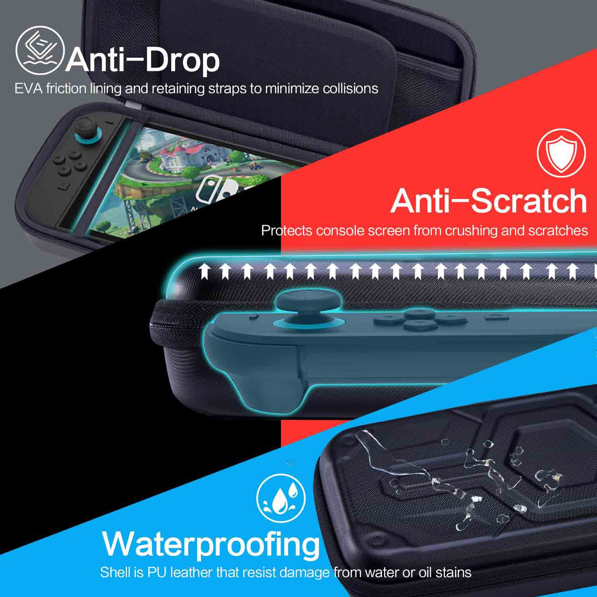 Hard Shell Portable Carrying Case for Nintendo Switch 2, Protective Case 2 Tempered Glass Screen