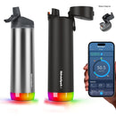 HidrateSpark PRO Smart Water Bottle - Tracks Water Intake & Glows to Remind You to Stay Hydrated, Straw, 21oz/621ml, Stainless Steel