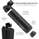HidrateSpark PRO Smart Water Bottle - Tracks Water Intake & Glows to Remind You to Stay Hydrated, Straw, 21oz/621ml, Stainless Steel