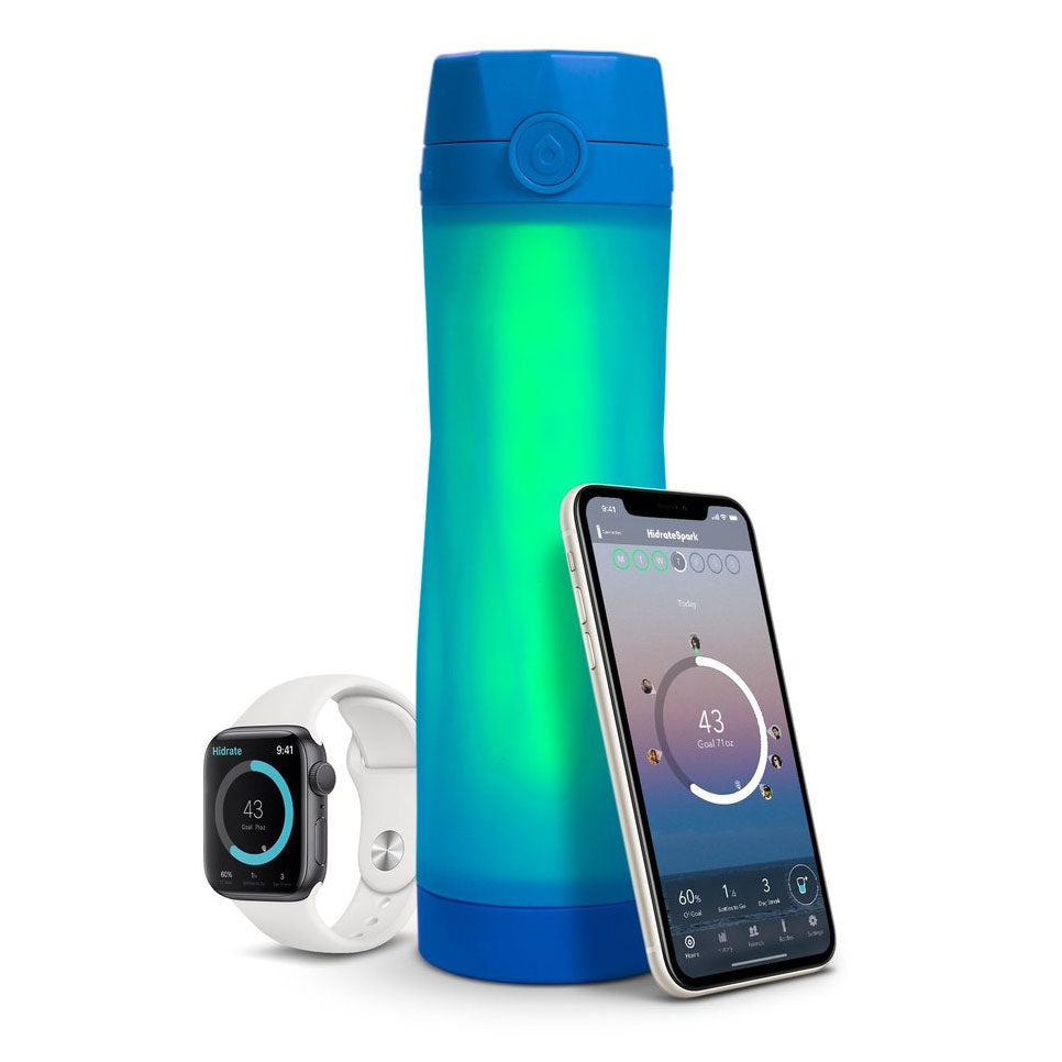 Hidratespark 3 Smart Water Bottle - Tracks Water Intake & Glows to Remind You to Stay Hydrated, BPA Free, 591 ml