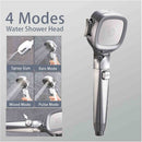 High Pressure Shower Head 4 Modes with Switch On Off Button Sprayer Water Saving Adjustable Shower Nozzle Filter