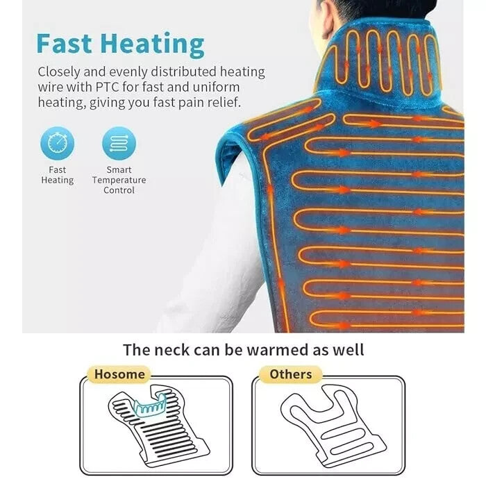 Hosome Electric Heating Pad for Neck Shoulder Back Warmer Pain Muscle Relief