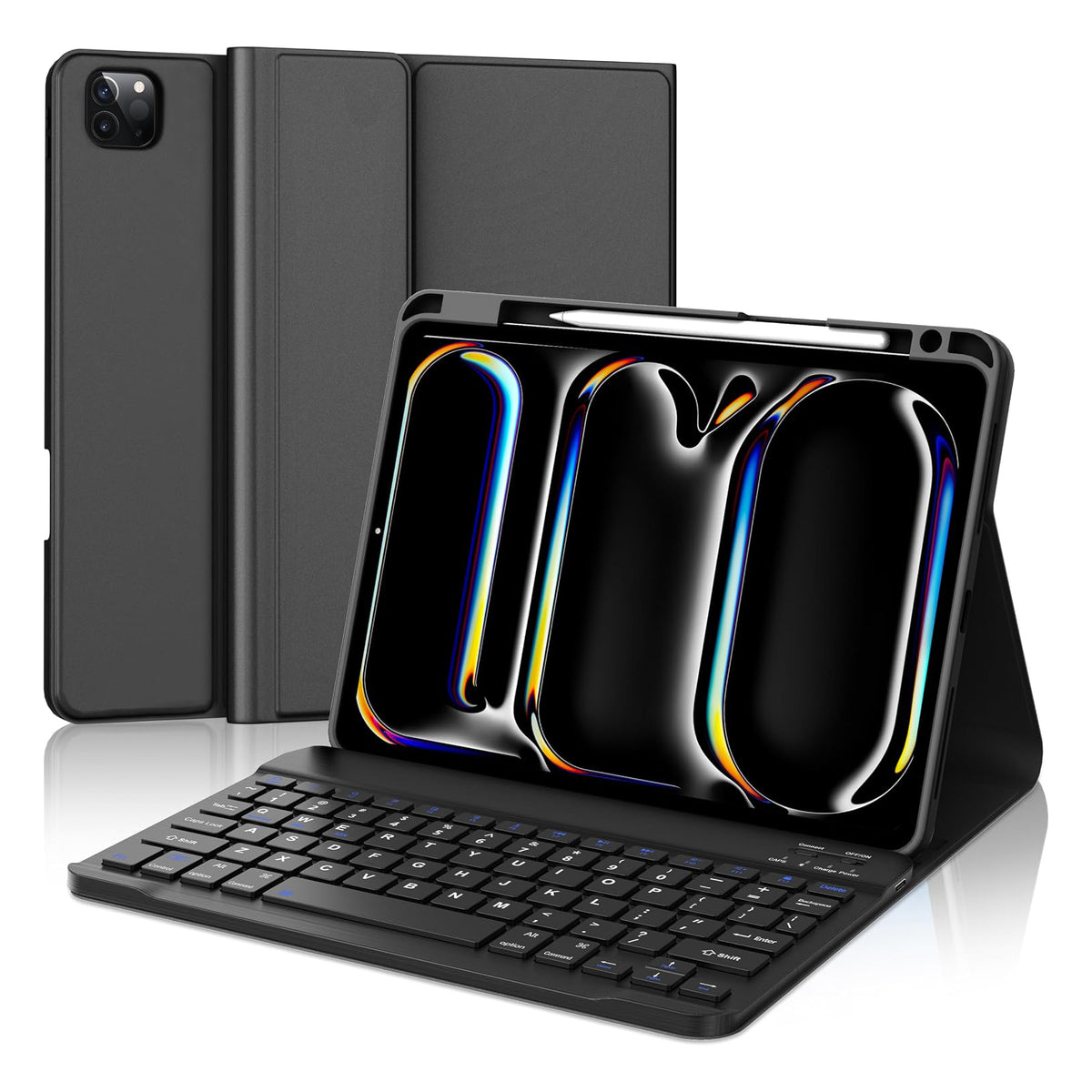 IVEOPPE Keyboard Case for iPad Pro 11-inch Detachable Wireless Bluetooth Keyboard, Auto Wake/Sleep, Resistant Protective, Rechargeable, Pencil Holder