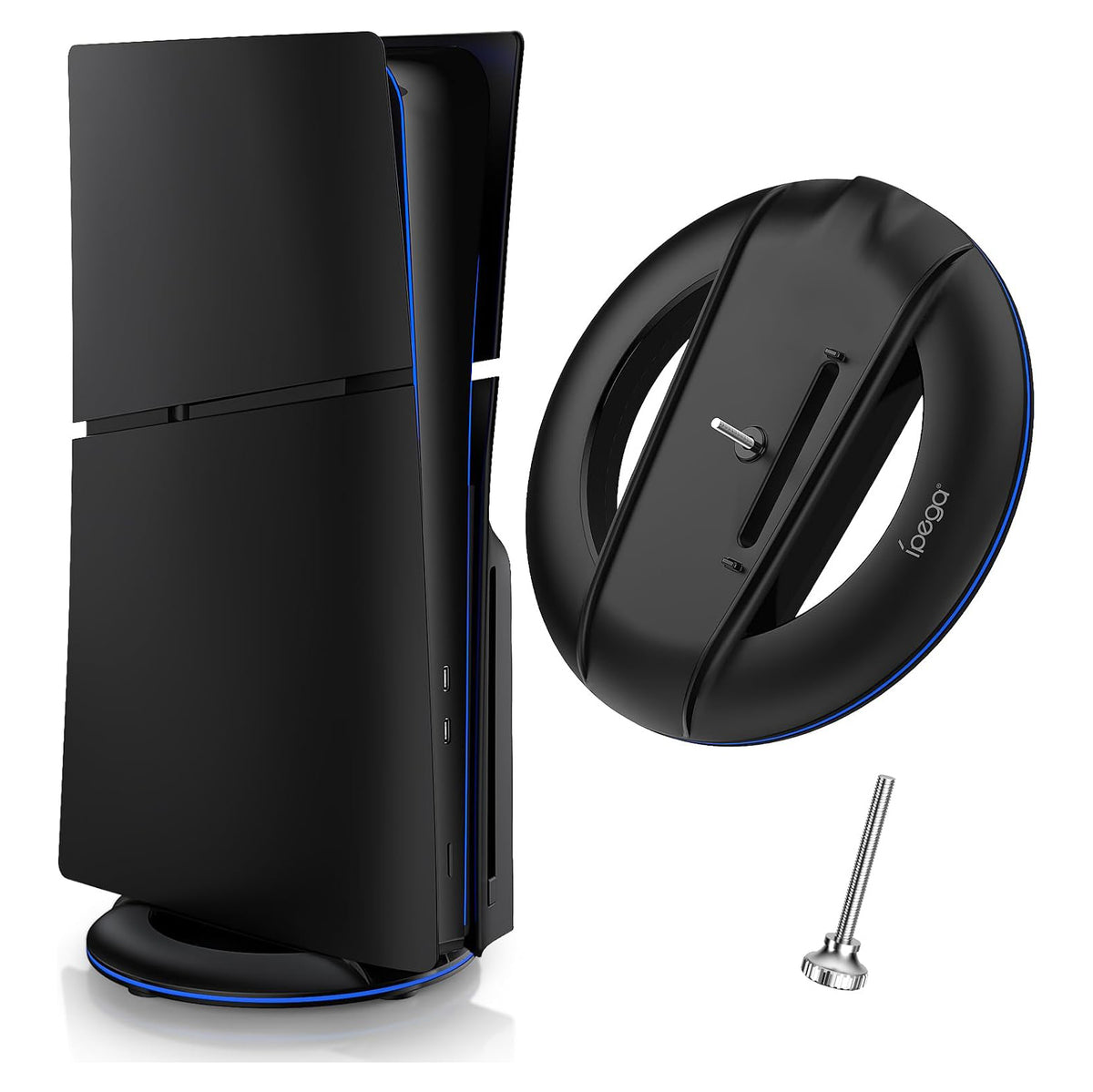 Ipega Vertical Stand for PS5 Slim Console, Carbon Black